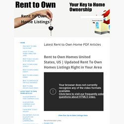 Latest Rent to Own Home PDF Articles - Rent To Own Home Listings