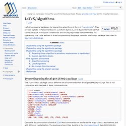 LaTeX/Algorithms and Pseudocode - Wikibooks, collection of open-content textbooks