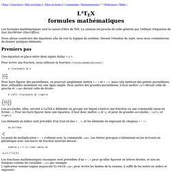LaTeX : formules mathématiques