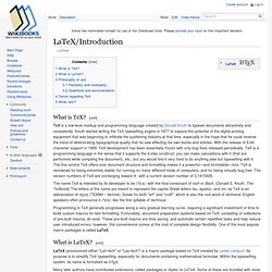 LaTeX/Introduction