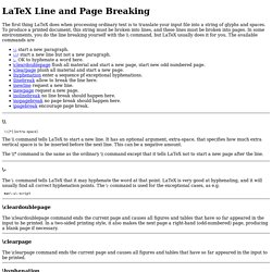 LaTeX Line and Page Breaking