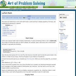 LaTeX:Math