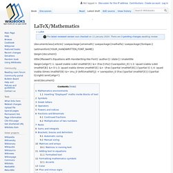 LaTeX/Mathematics