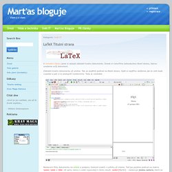 LaTeX Titulní strana - Marťas bloguje