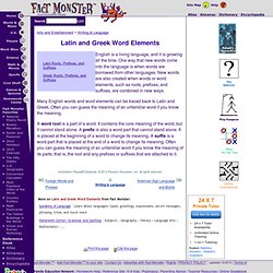 Latin and Greek Word Elements