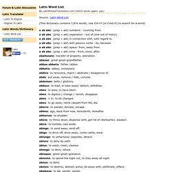 Latin English Translations 30