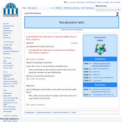Latin/Vocabulaire