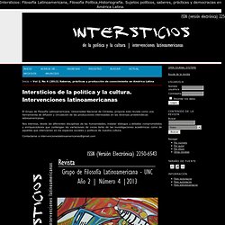 Intersticios de la política y la cultura. Intervenciones latinoamericanas