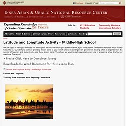 Latitude and Longitude Activity - Middle-High School