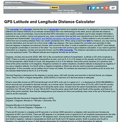 GPS Latitude and Longitude Distance Calculator