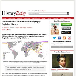 Latitudes not Attitudes: How Geography Explains History