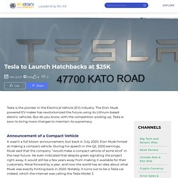 Tesla to Launch Hatchbacks at $25K
