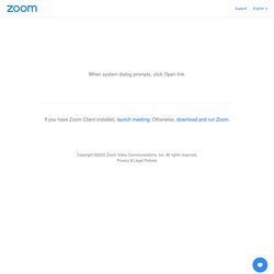 Launch Meeting - Zoom