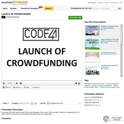 LAUNCH of CROWDFUNDING