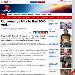 Rio launches blitz to find 6000 workers
