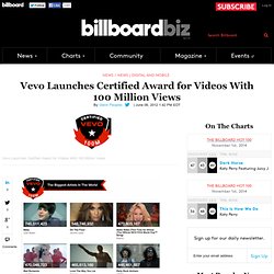 Vevo Launches Certified Award for Videos With 100 Million Views