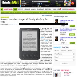 Amazon launches cheaper WiFi only Kindle 3 for