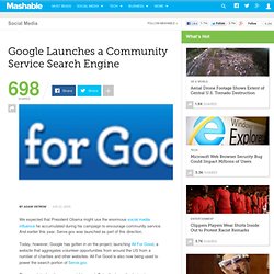 Google Launches a Community Service Search Engine