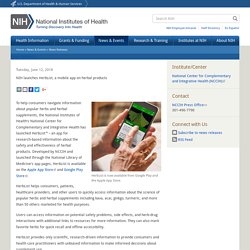 NIH launches HerbList, a mobile app on herbal products