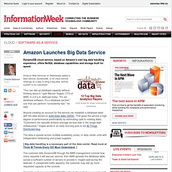 Amazon Launches Big Data Service - Cloud-computing - Software as a Service