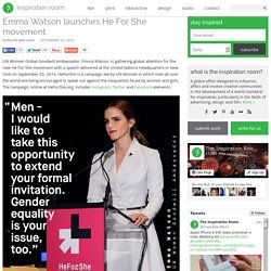 Emma Watson launches He For She movement
