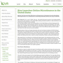 Launches Online Microfinance in the United States