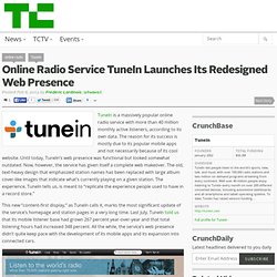 Online Radio Service TuneIn Launches Its Redesigned Web Presence