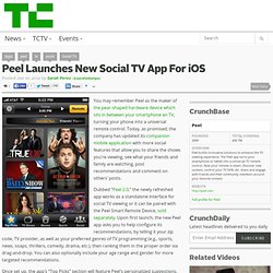 Peel Launches New Social TV App For iOS