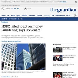 HSBC failed to act on money laundering, says US Senate