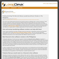 Finding And Using The Best Anti-Money Laundering Software Vendors in The Philippines