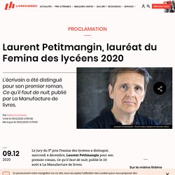 Laurent Petitmangin, lauréat du Femina des lycéens 2020...