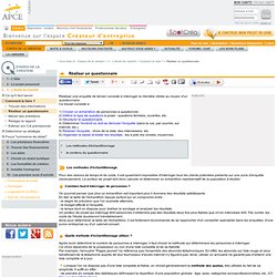 Réaliser un questionnaire - APCE, agence pour la création d'entreprises, création d'entreprise, créer sa société,l'auto-entrepreneur, autoentrepreneur, auto-entrepreneur, auto entrepreneur, lautoentrepreneur, reprendre une entreprise, aides à  la création