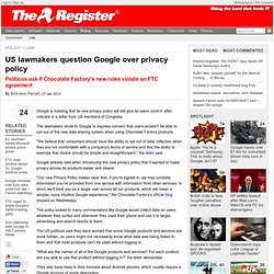 US lawmakers question Google over privacy policy