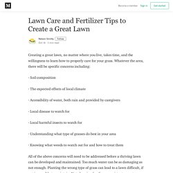 Lawn Care and Fertilizer Tips to Create a Great Lawn