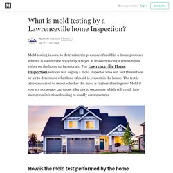 What is mold testing by a Lawrenceville home Inspection?