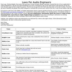 Laws For Audio Engineers
