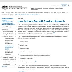 Laws that interfere with freedom of speech