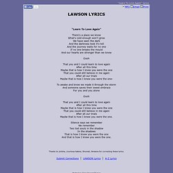 LAWSON LYRICS - Learn To Love Again