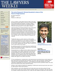 The end of lawyers?: Richard Susskind’s vision of the future of legal practice