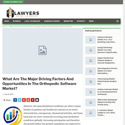 What are the major driving factors and opportunities in the Orthopedic Software market? – Lawyersnewschamber