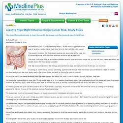 Laxative Type Might Influence Colon Cancer Risk, Study Finds: MedlinePlus