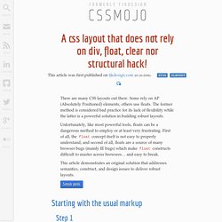Create CSS Layouts Without Using FLOAT