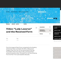 Video: "Lady Lazarus" and the Received Form
