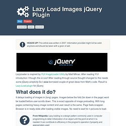 Lazy Load Images jQuery Plugin