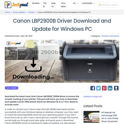 Canon LBP2900/2900B Driver Download and Update for Windows PC