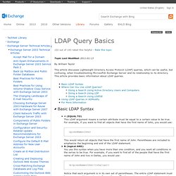 LDAP Query Basics