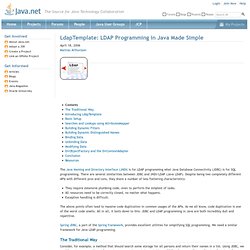 LdapTemplate: LDAP Programming in Java Made Simple