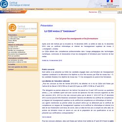 Le C2i® niveau 2 "enseignant" - Portail C2i