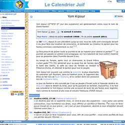 Le Calendrier Juif - Yom Kipour