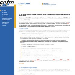 Le CNFM - Le GIP